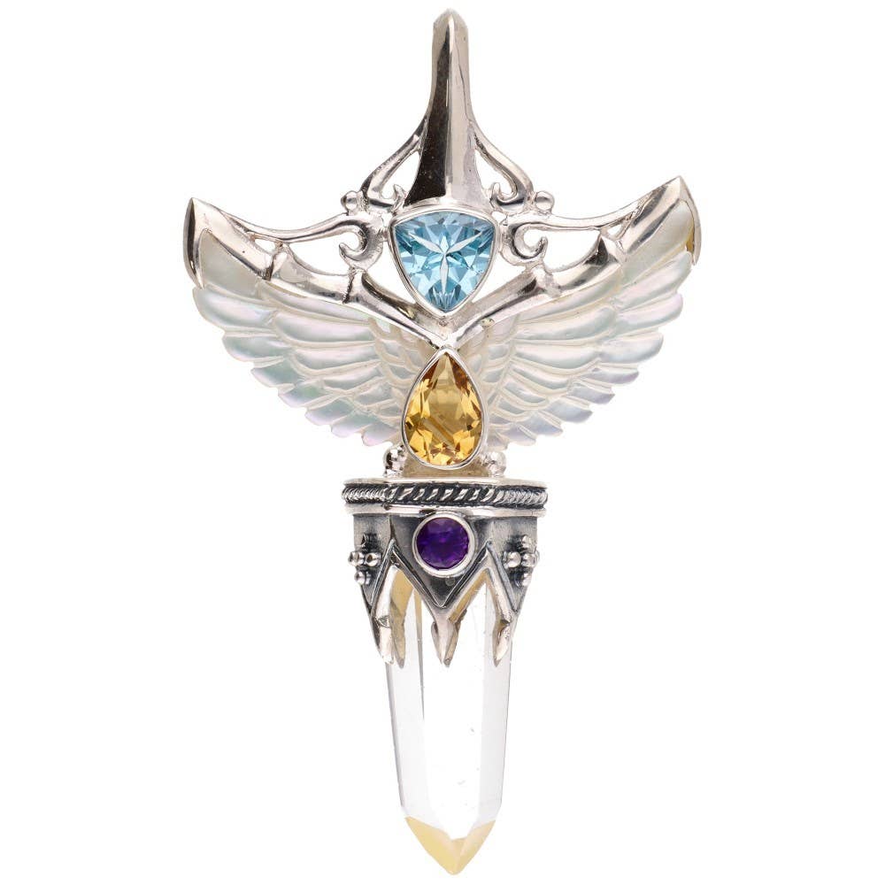 Gotland Mother-of-pearl Wings Pendant in 925 Sterling Silver (12M)