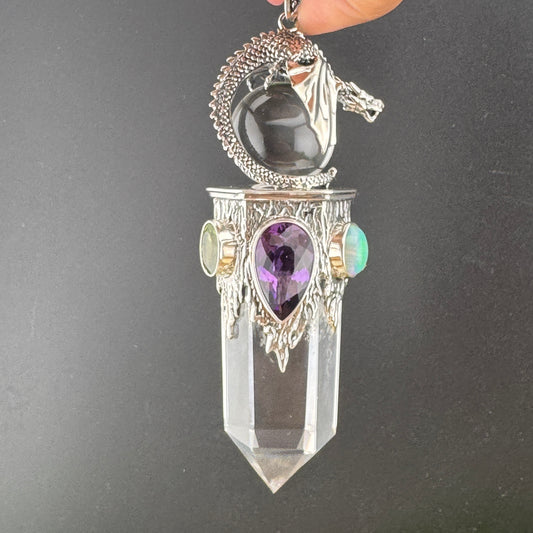 Gotland Dragon Pendant with Quartz Point
