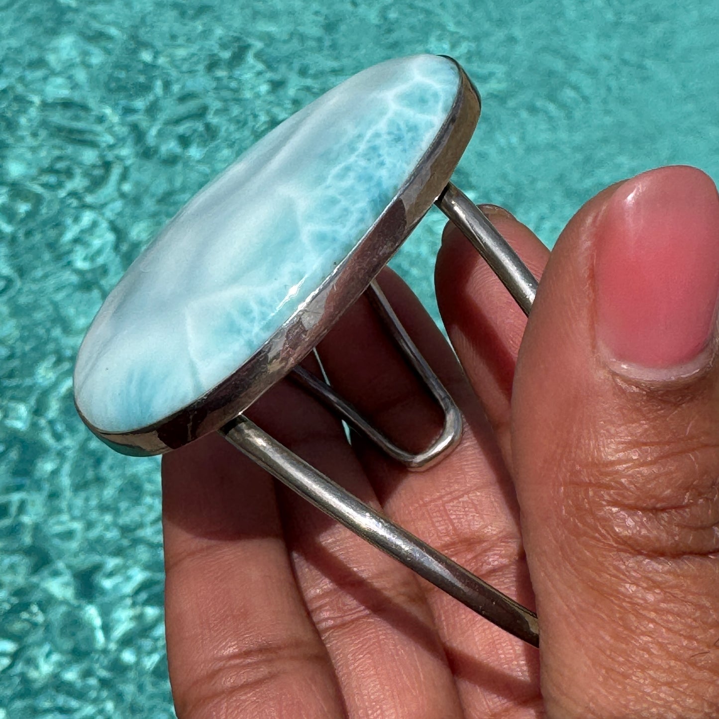 Sterling Silver Larimar Bangle