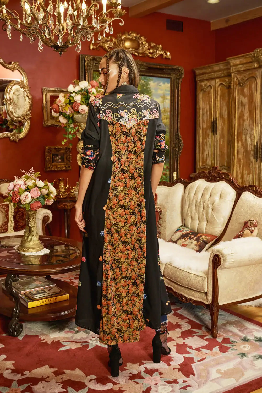 Meadow of Flowers Embroidered Duster - Large