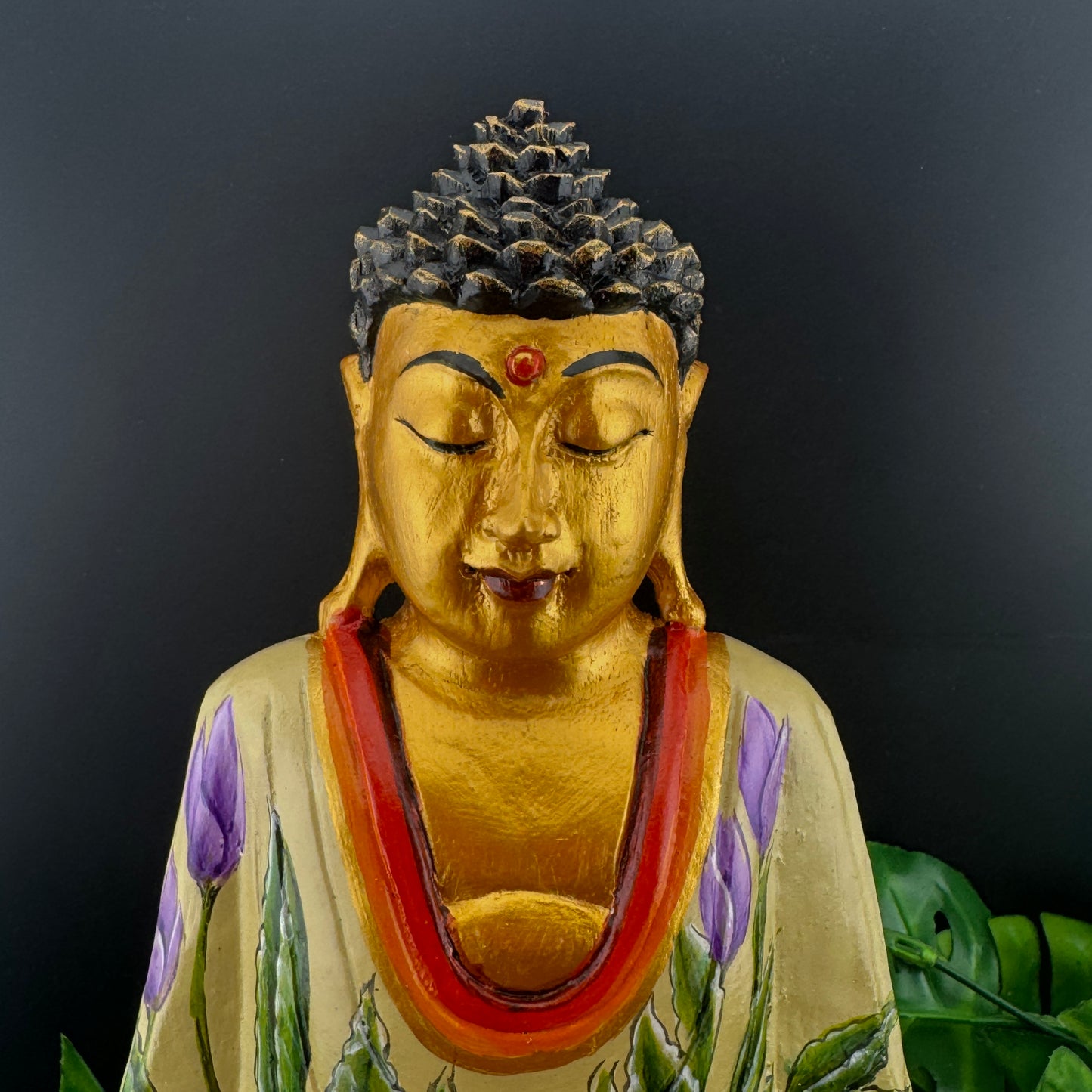 Hand-Painted Wooden Hindu Buddha