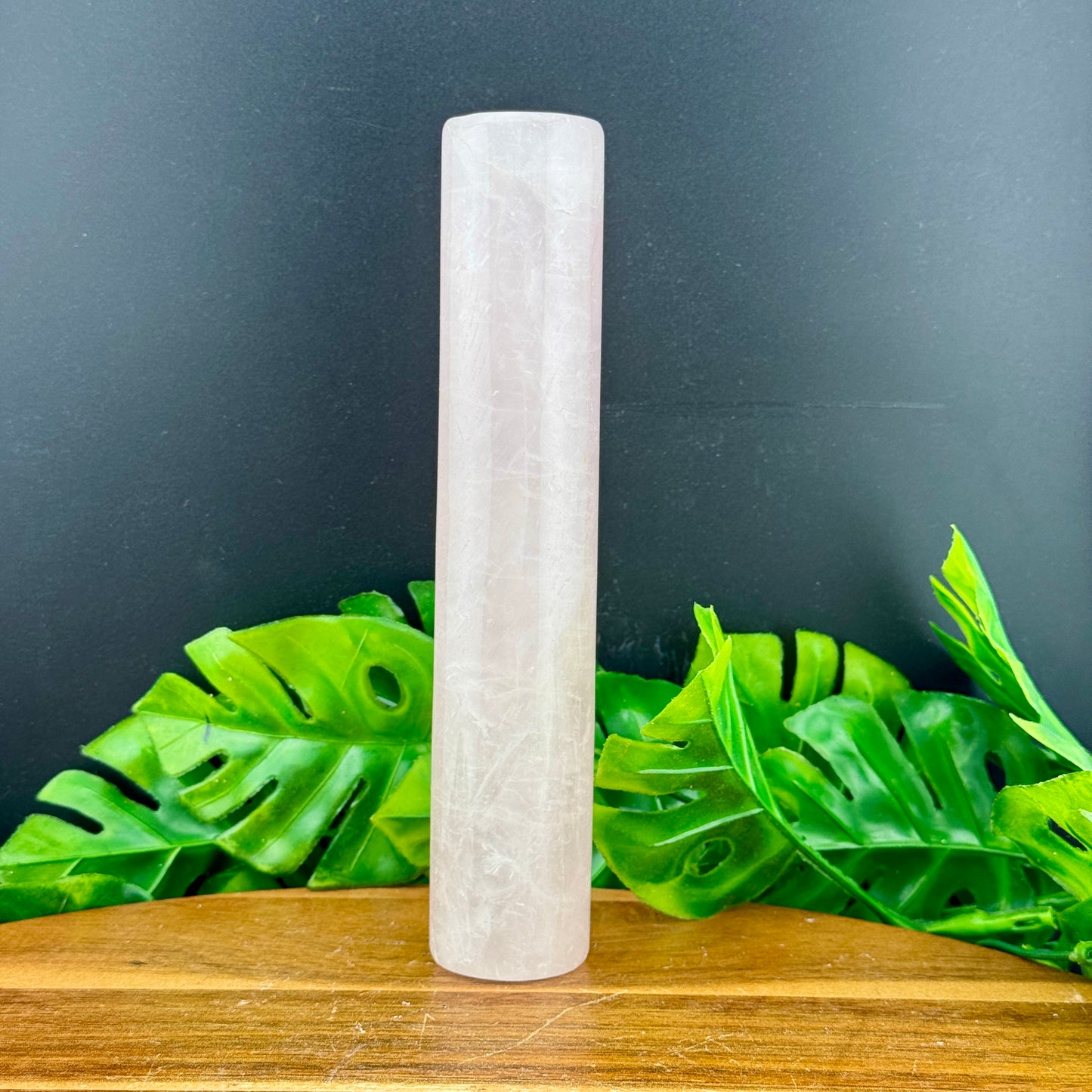 Rose Quartz Cylinder Wand with Stand