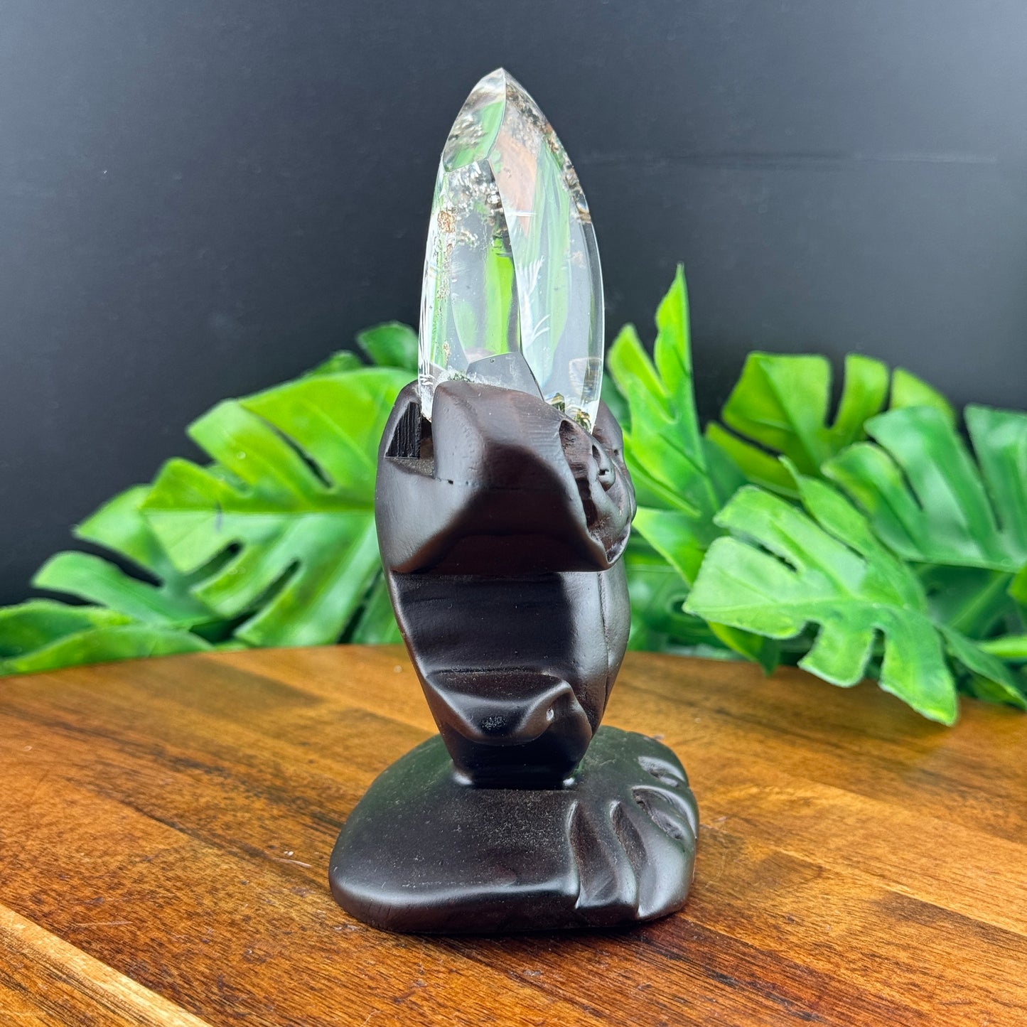 Garden Quartz Koi Fish Carving on Stand