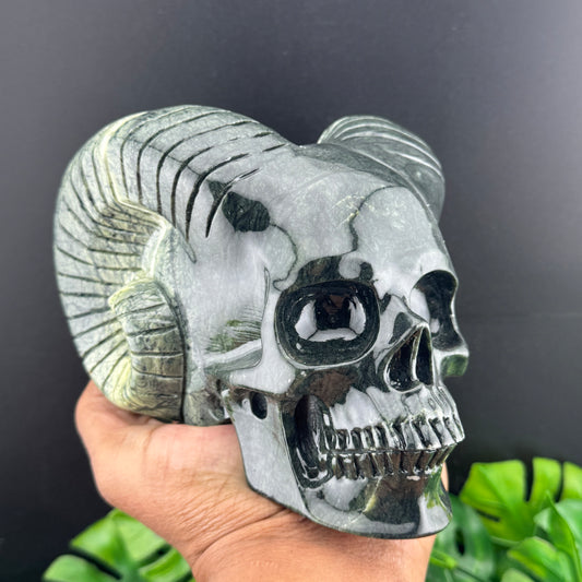 Jade Ram Skull
