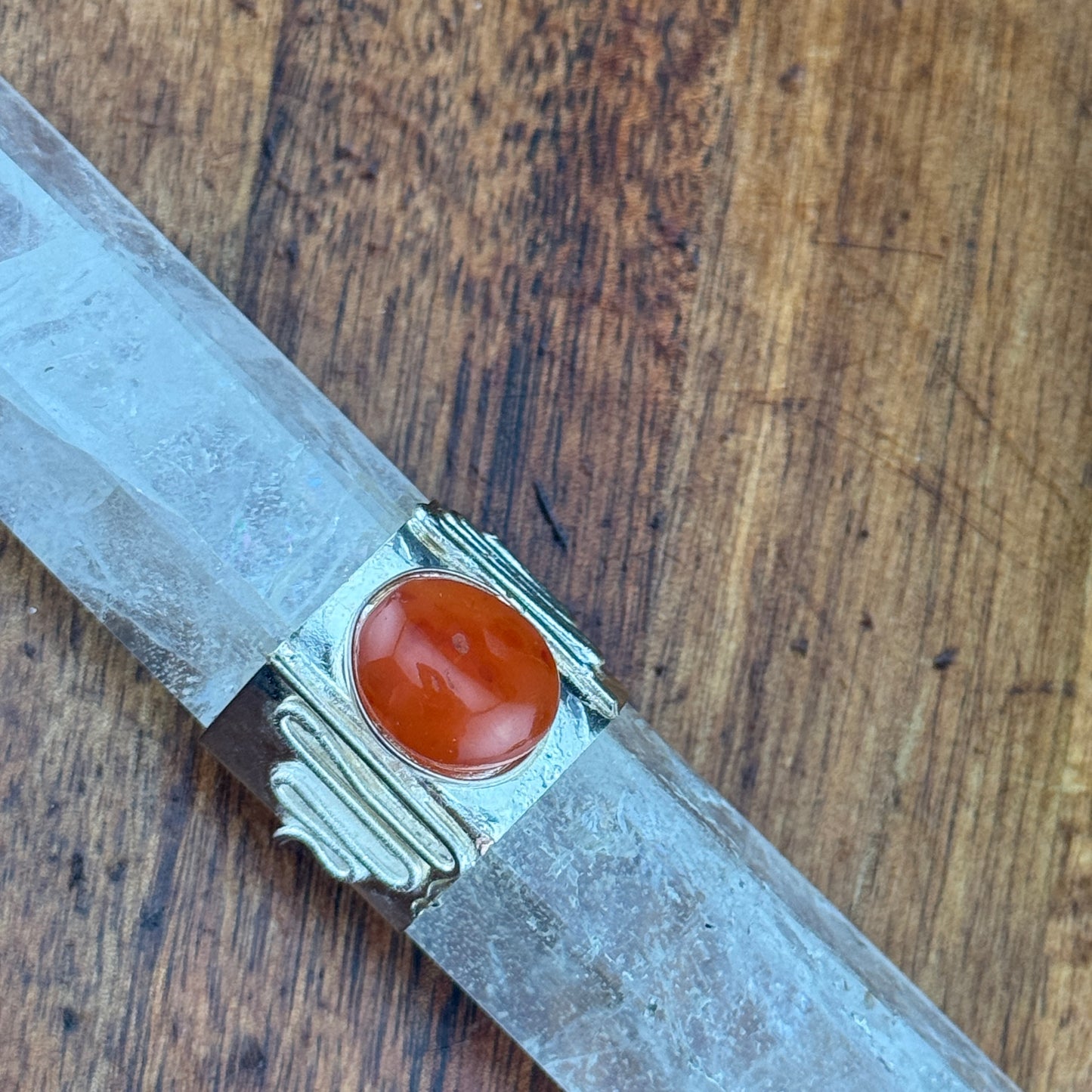 Clear Quartz & Carnelian Wand