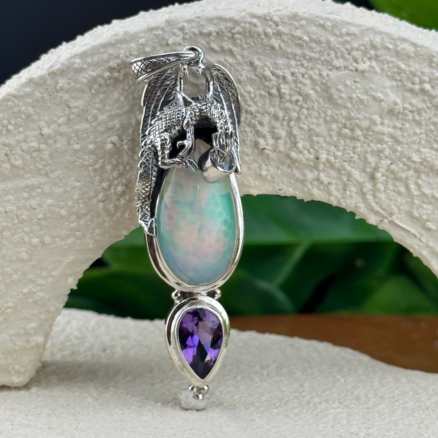 Gotland Dragon Amethyst Opal Pendant
