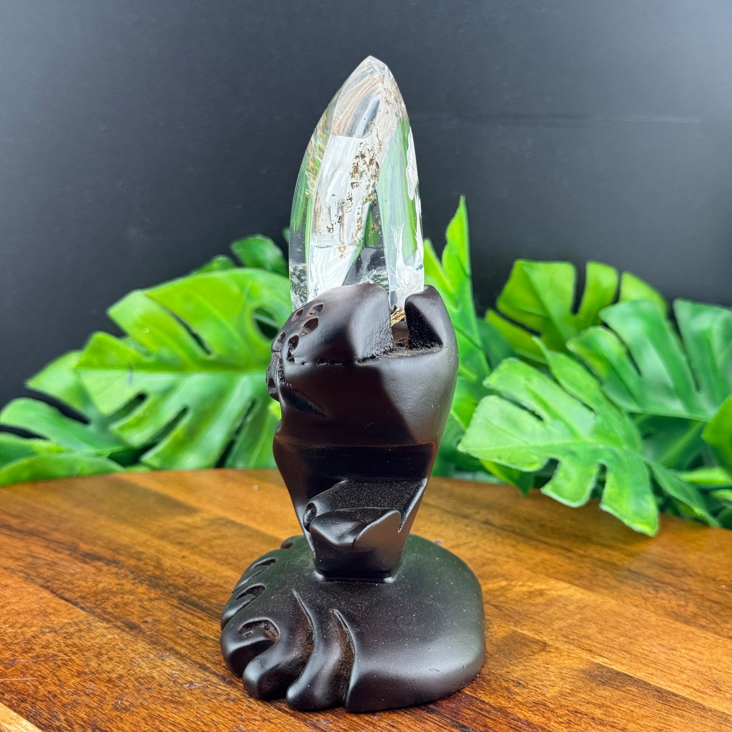 Garden Quartz Koi Fish Carving on Stand