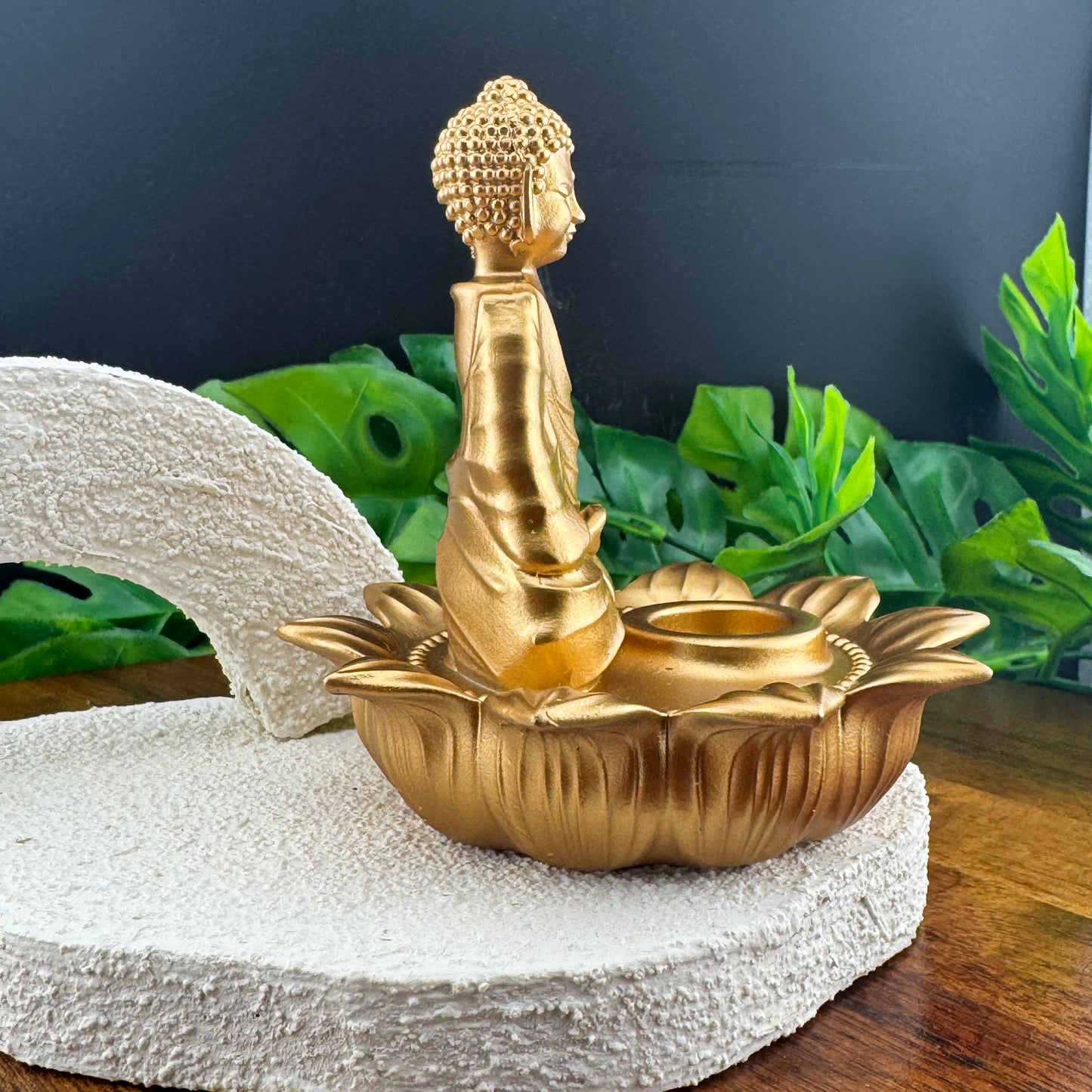 Gold Buddha Cone Incense Holder
