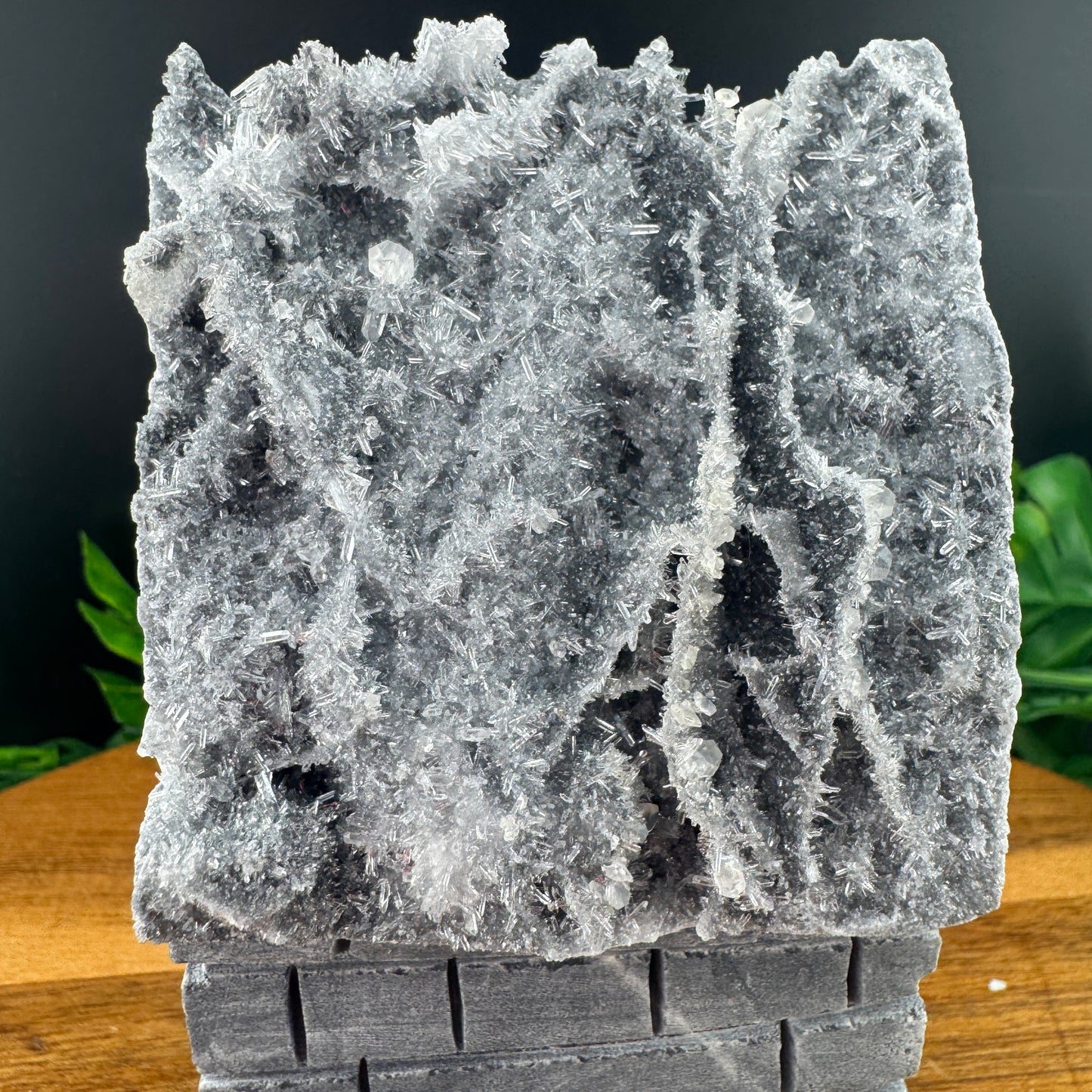 Needle Quartz Cluster in Matrix House Carving