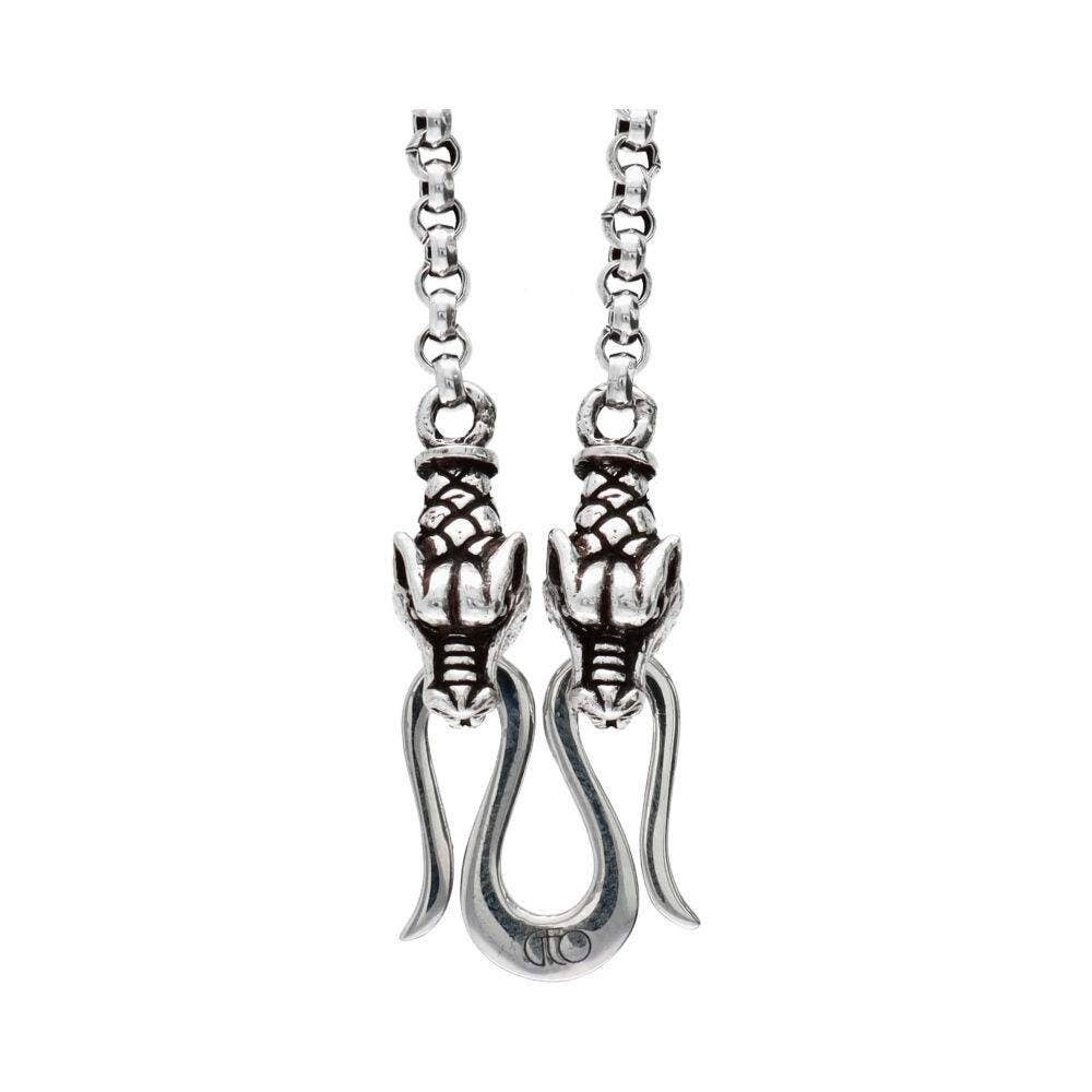 Gotland Chain 60cm Dragon Heads in 925 Sterling Silver (3mm)