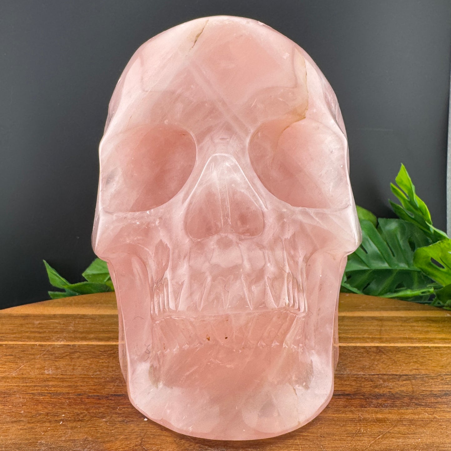 XL Rose Quartz Skull