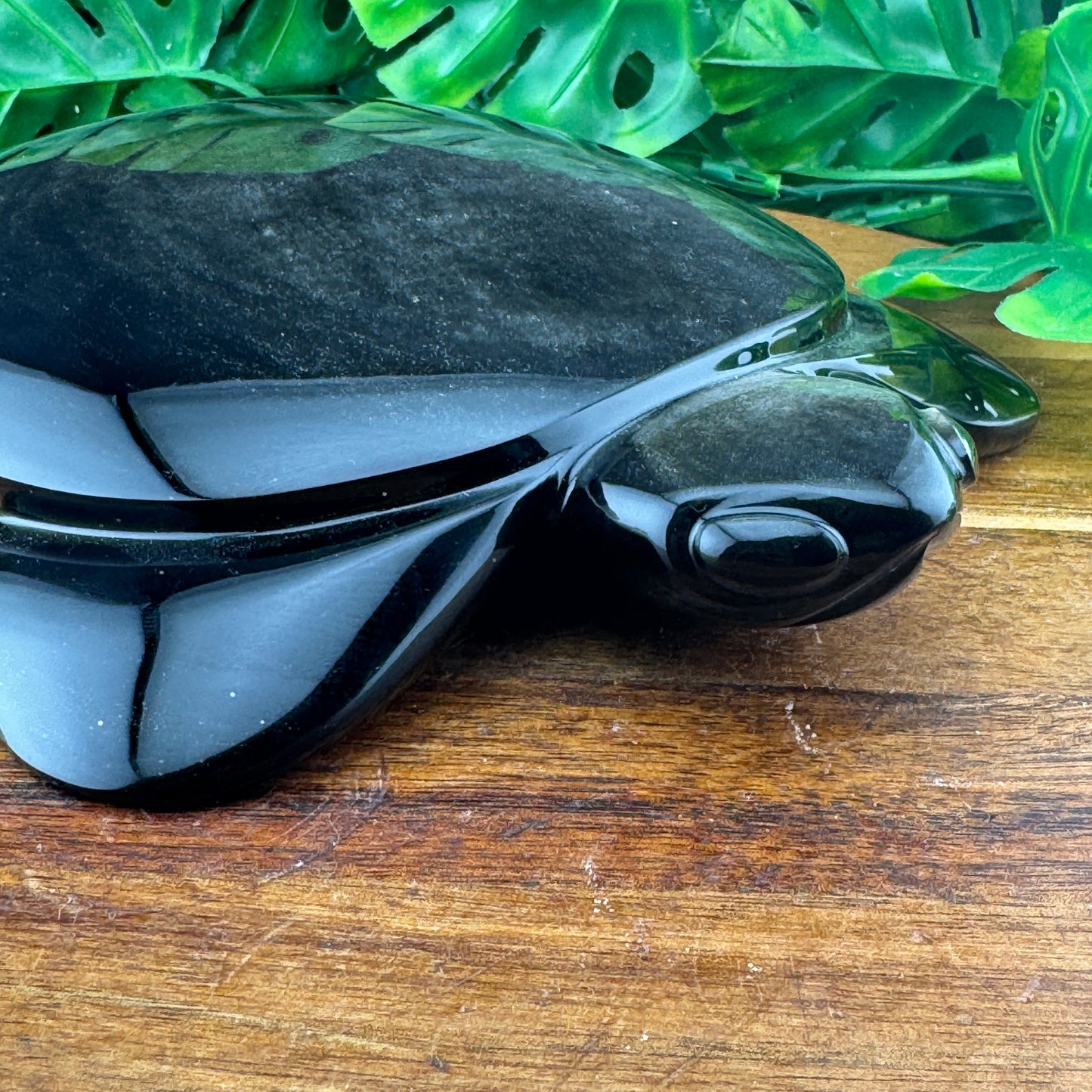 Gold Sheen Obsidian Turtle Carving