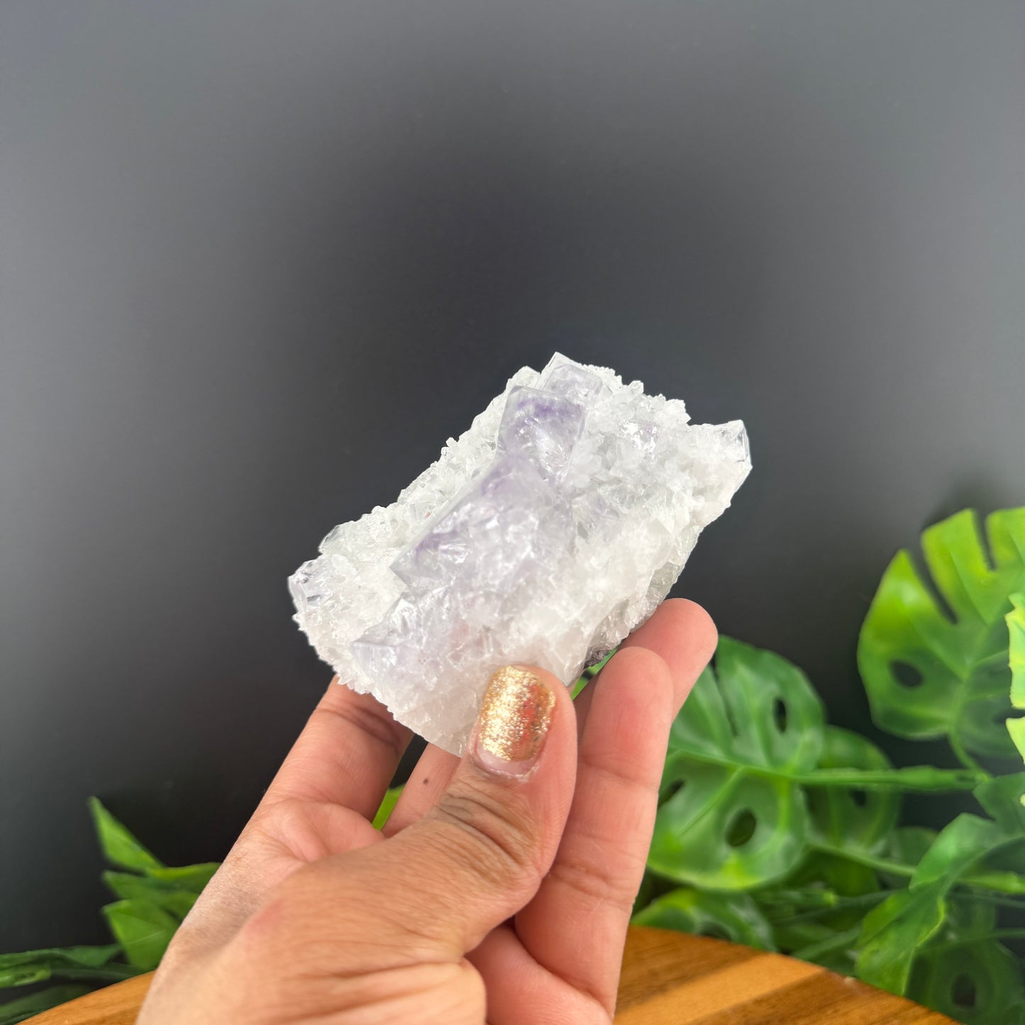 Lavender Cubic Fluorite on Quartz