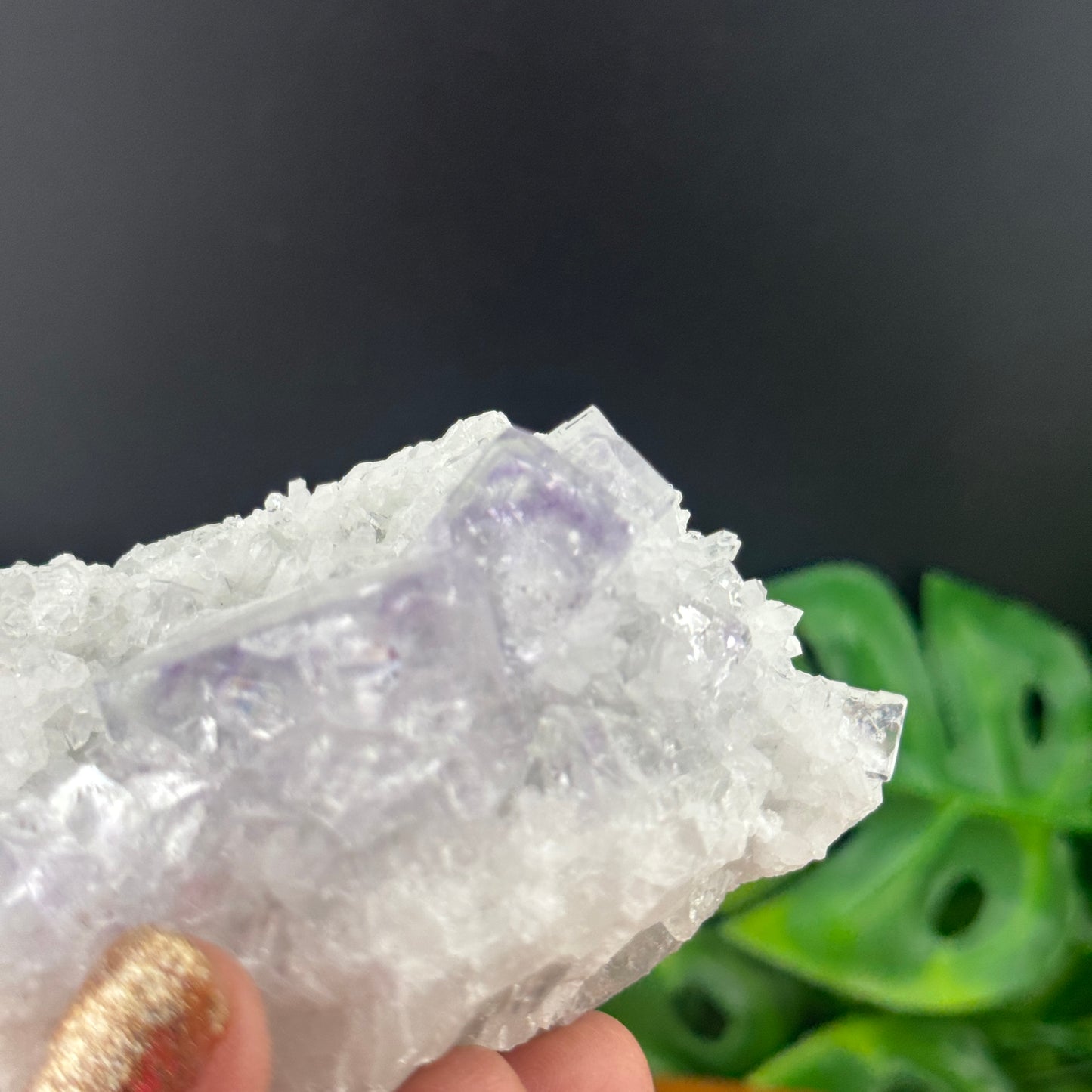 Lavender Cubic Fluorite on Quartz