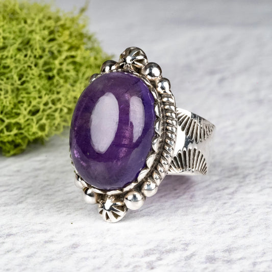 Sterling Silver Amethyst Ring Sz 7