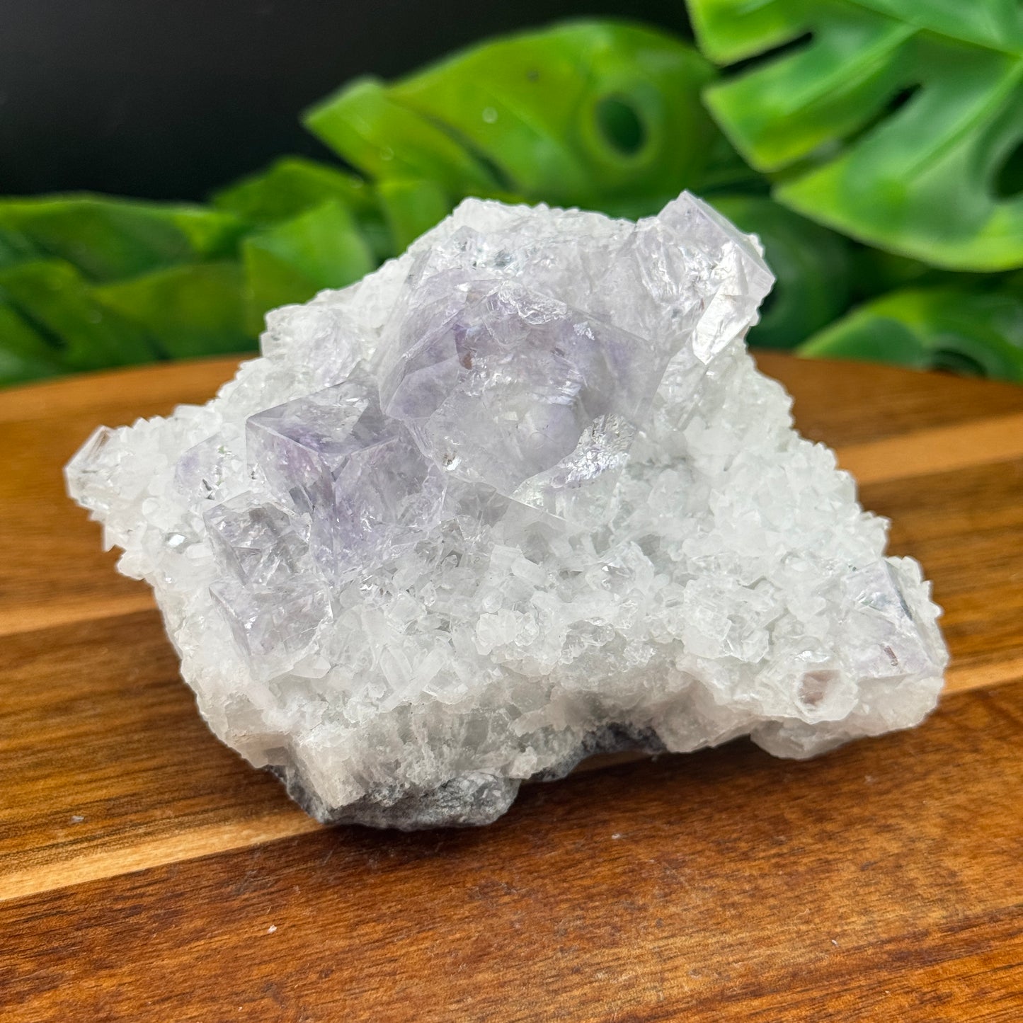 Lavender Cubic Fluorite on Quartz