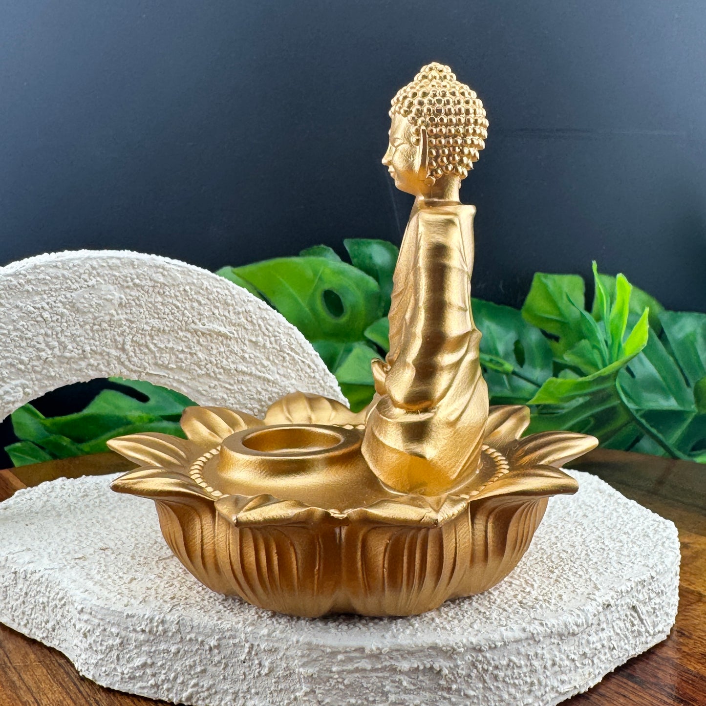 Gold Buddha Cone Incense Holder