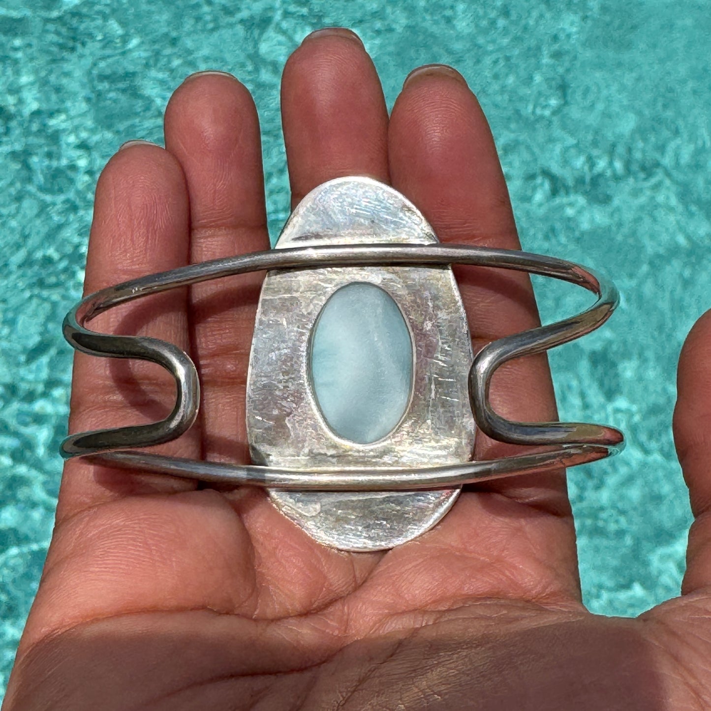 Sterling Silver Larimar Bangle