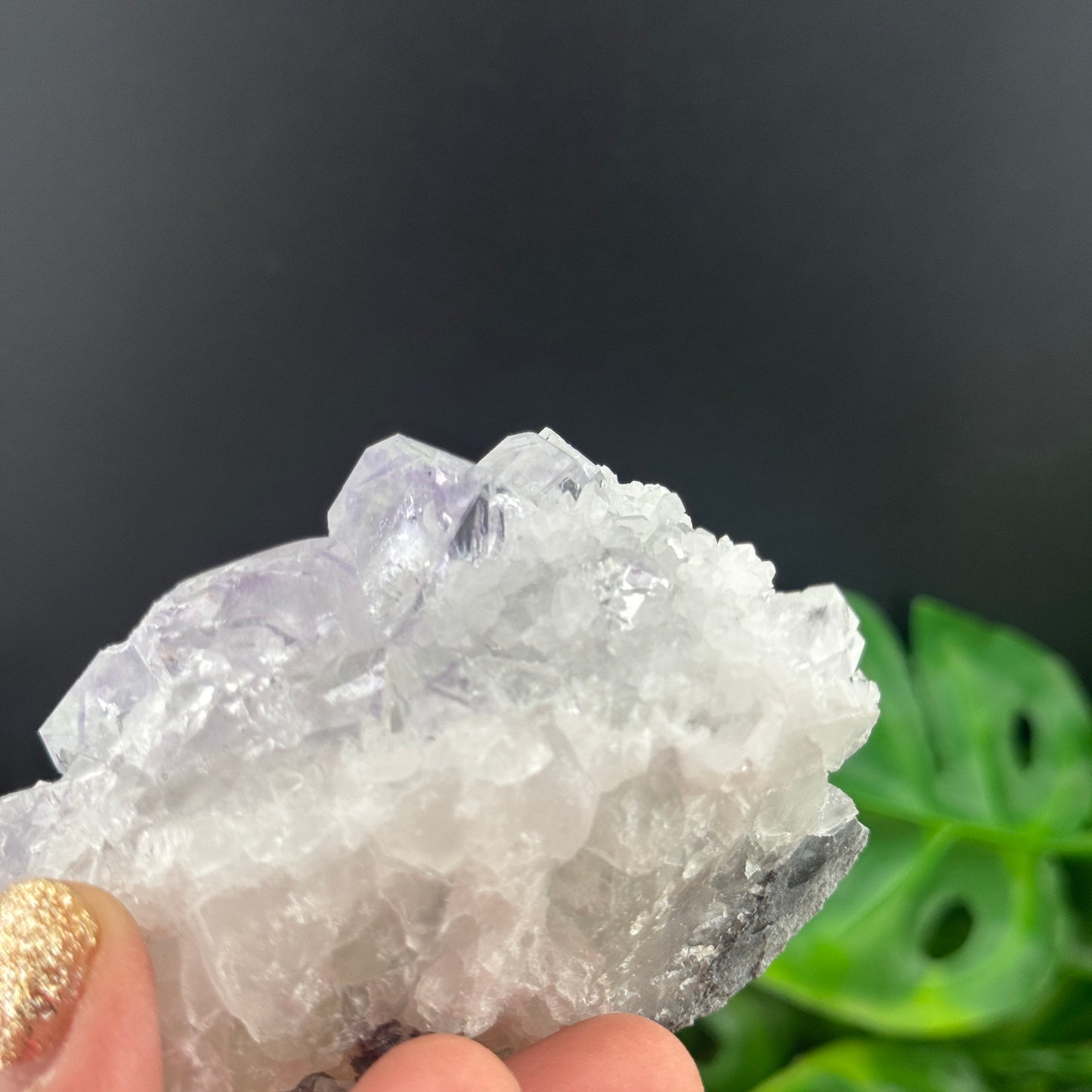 Lavender Cubic Fluorite on Quartz