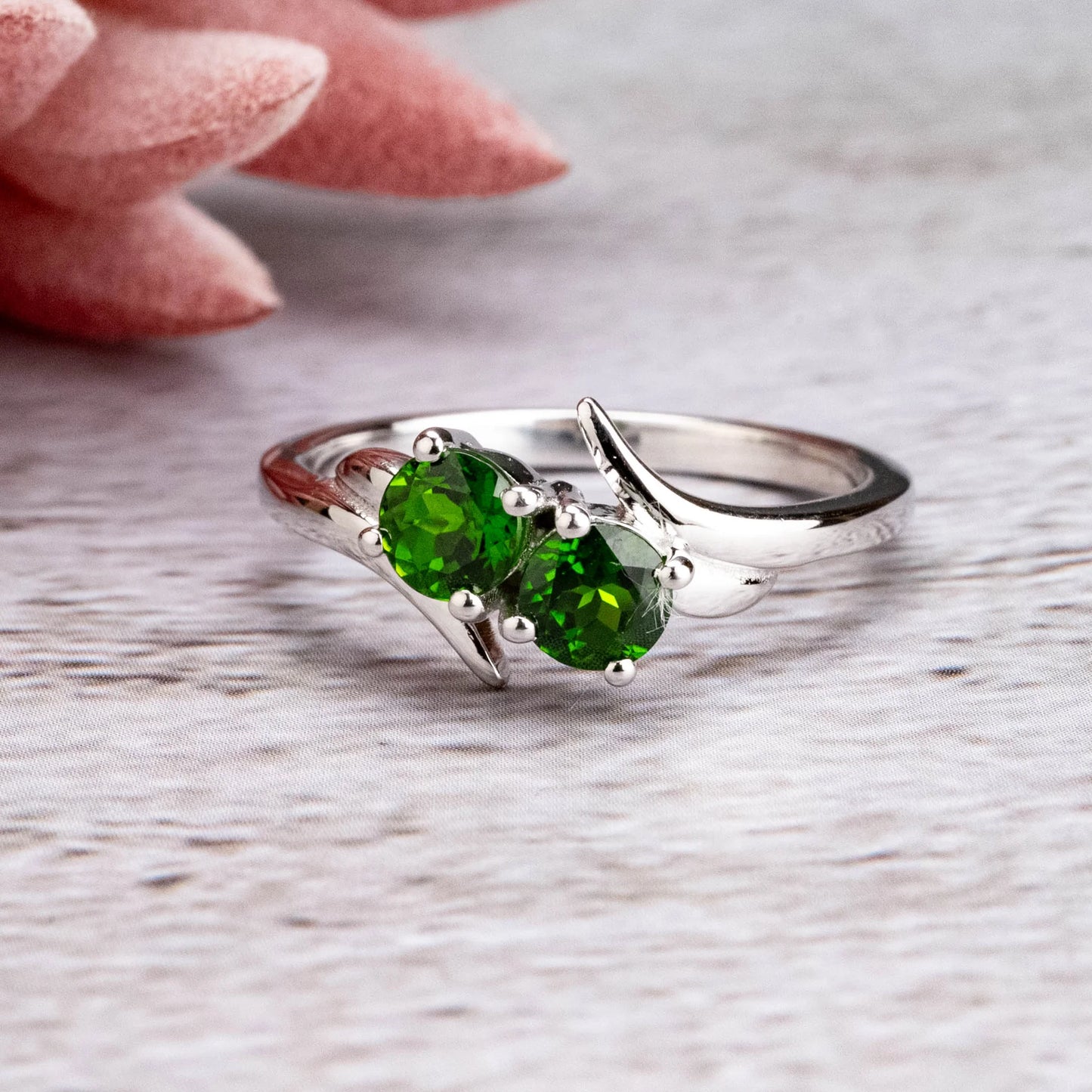 Sterling Silver Chrome Diopside Ring Sz 8