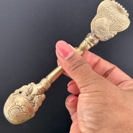 Brass Ganesh Brass Ritual Spoon