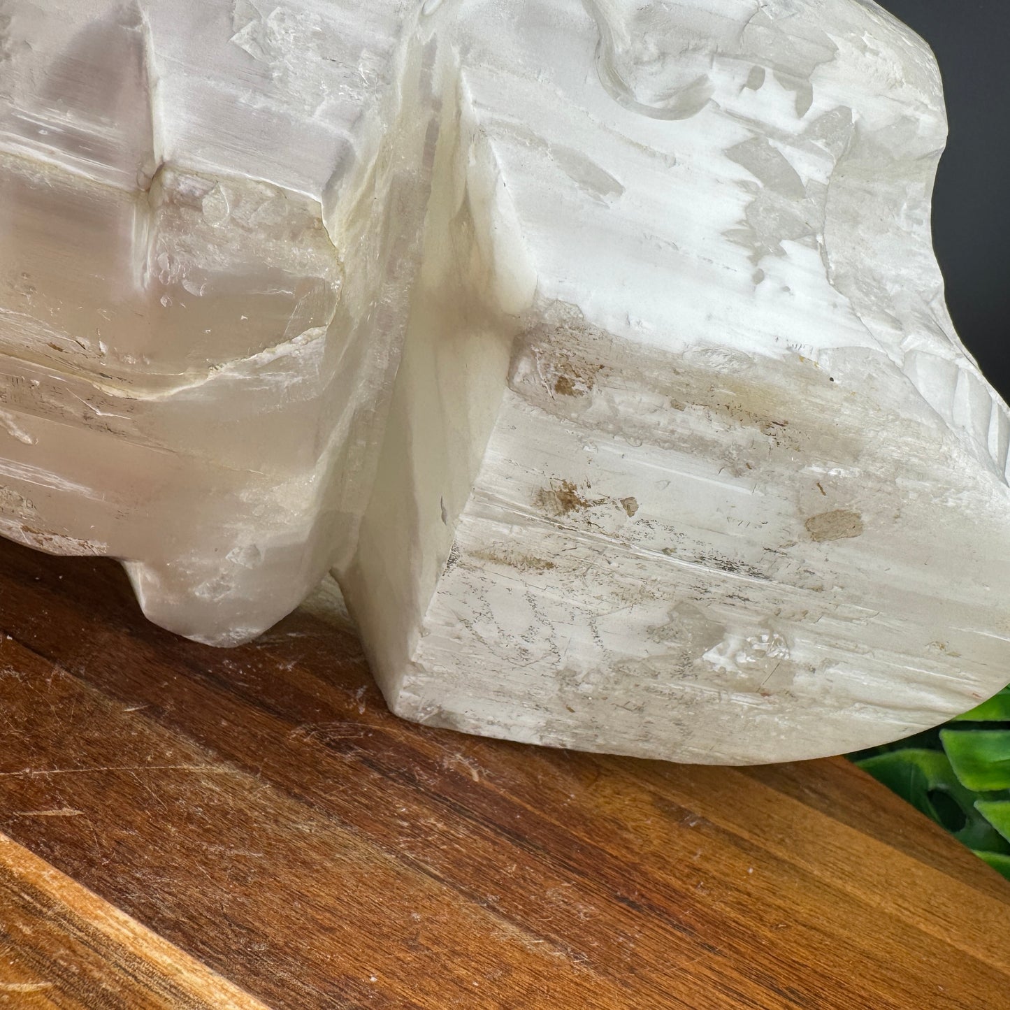 XL Satin Spar Selenite Skull