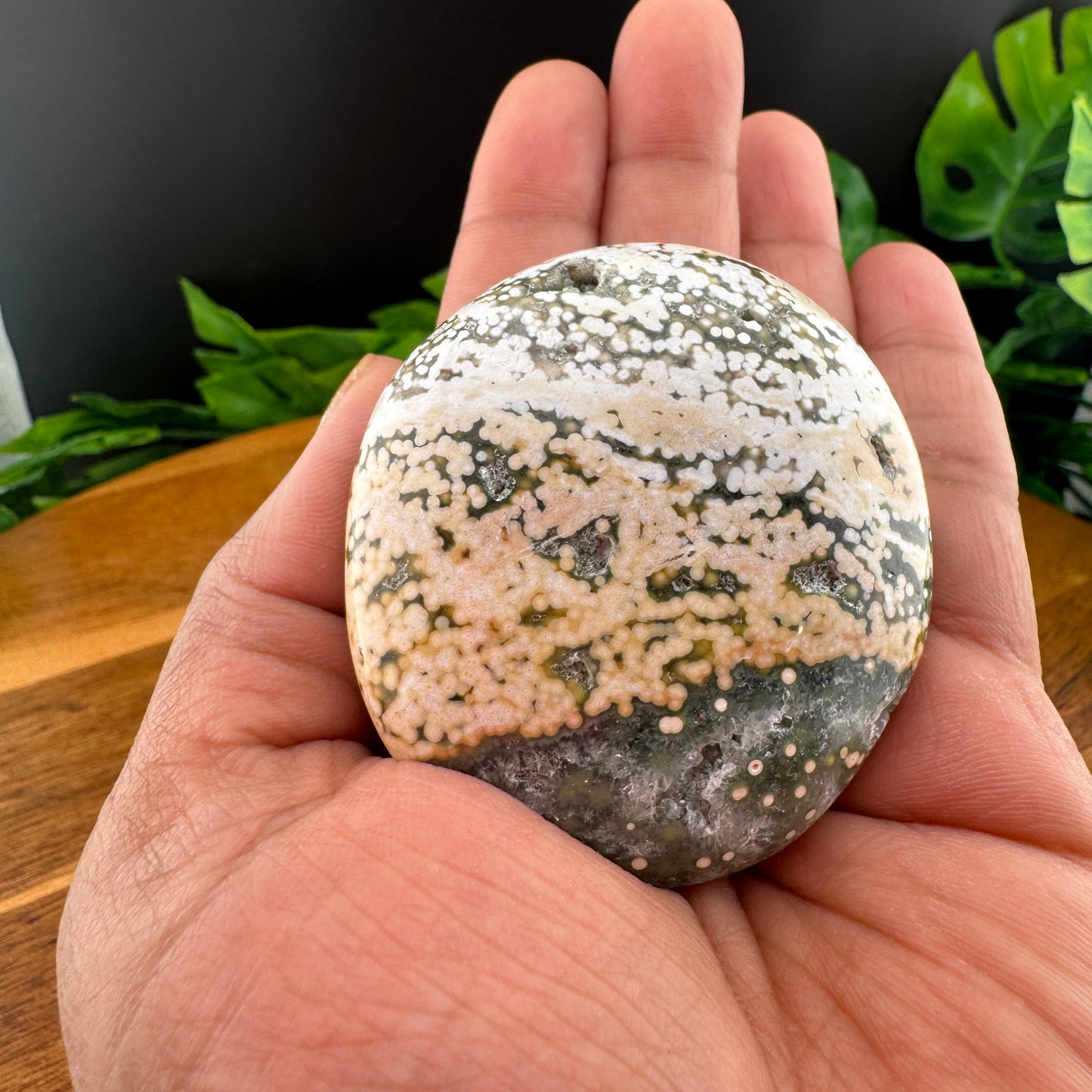Maravato Ocean Jasper Palm Stone