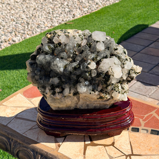 XL Chlorite in Quartz with Epidote Raw Specimen