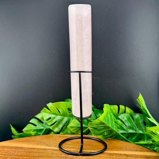 Rose Quartz Cylinder Wand with Stand