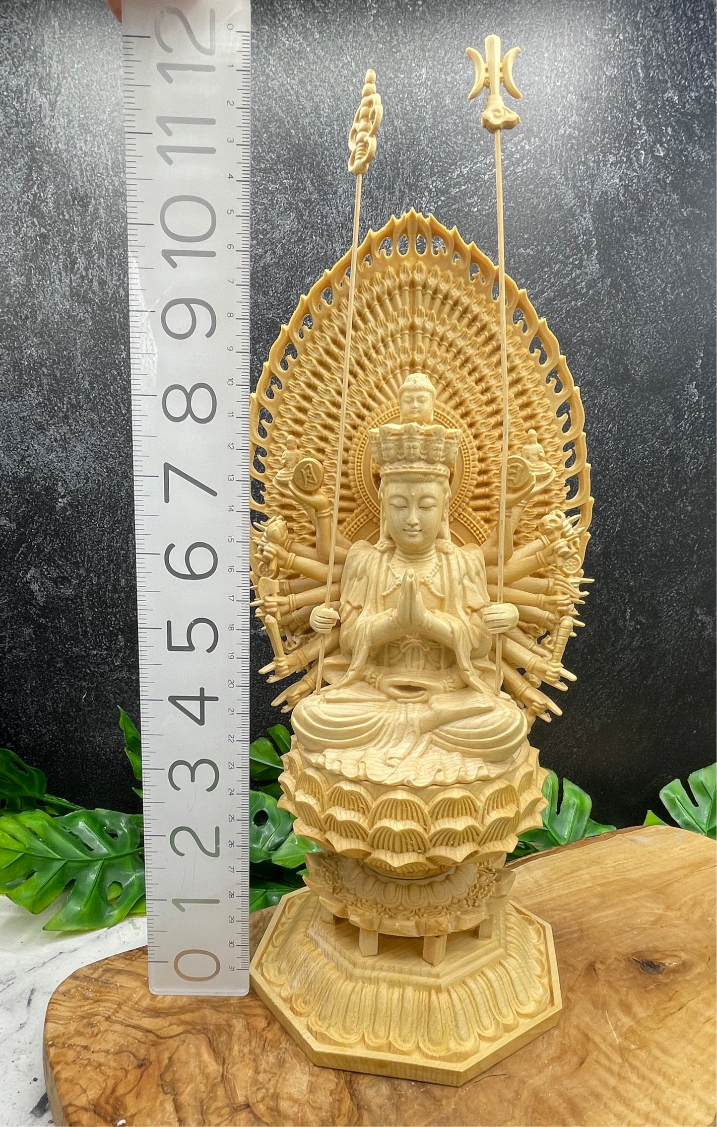 Thousand Hand Guanyin Birch Wood Carving