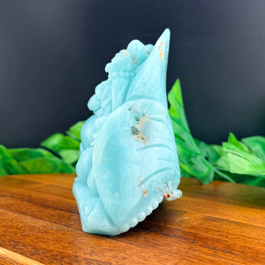 Blue Aragonite Ganesh Carving