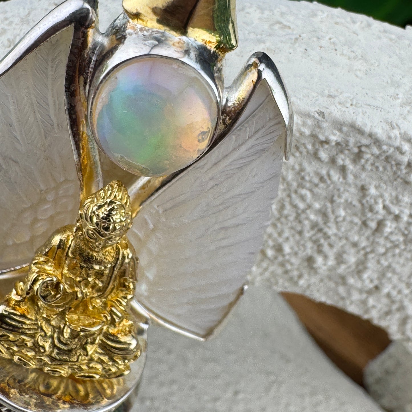 Gotland Mother-of-Pearl Wings and Amethyst Pendant