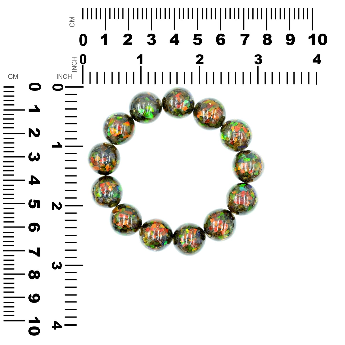 Starborn 14mm Ammolite Beaded Elastic Bracelet