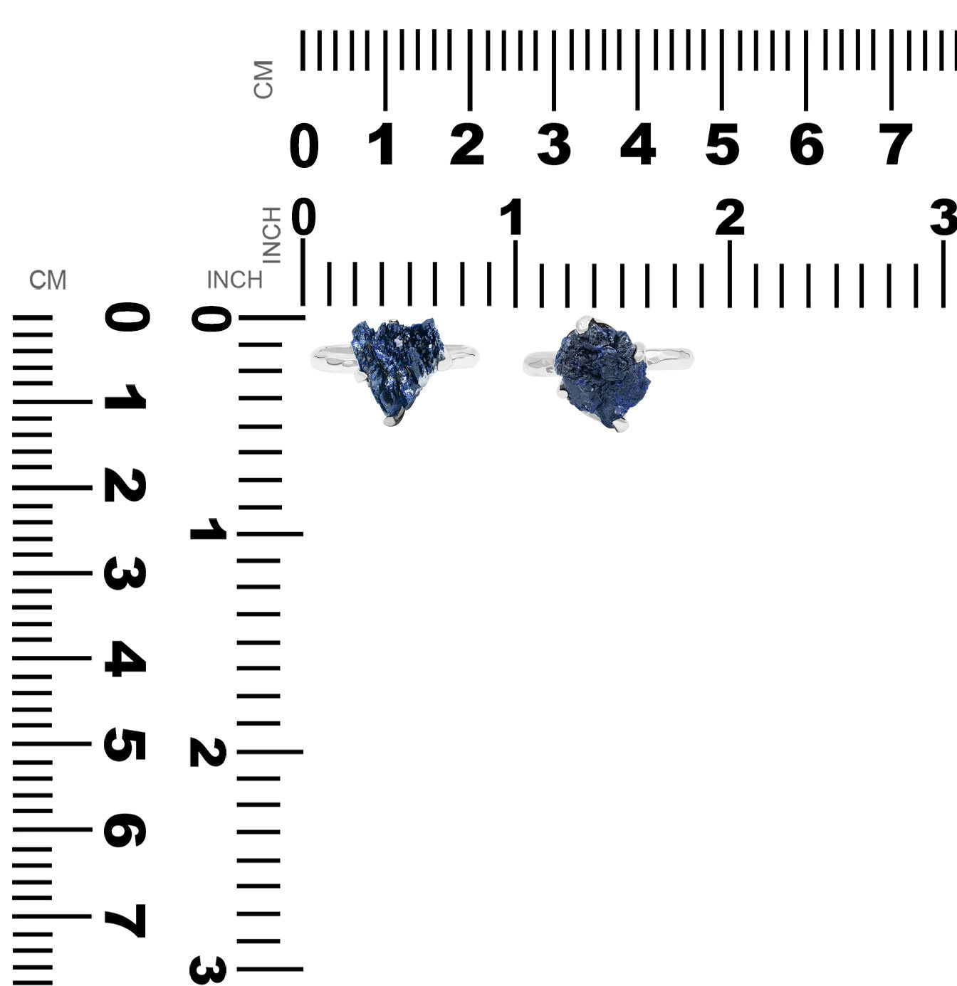 Starborn Azurite Crystal Prong Set Ring in Sterling Silver