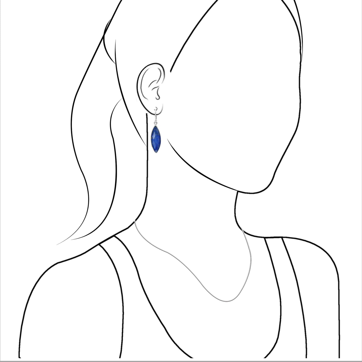 Starborn Faceted Azurite Malachite Doublet Earrings in Sterling Silver