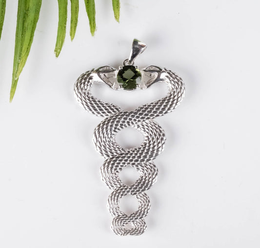 Kundalini Moldavite Pendant - Limited Edition .925 Silver