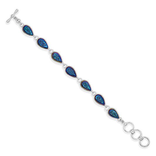 Starborn Rainbow Titanium Quartz Drusy Bracelet in Sterling Silver