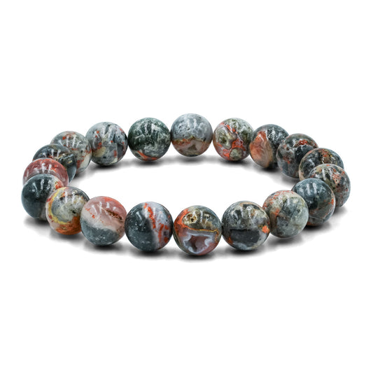 Starborn 10 mm Magma Chalcedony Beaded Elastic Bracelet