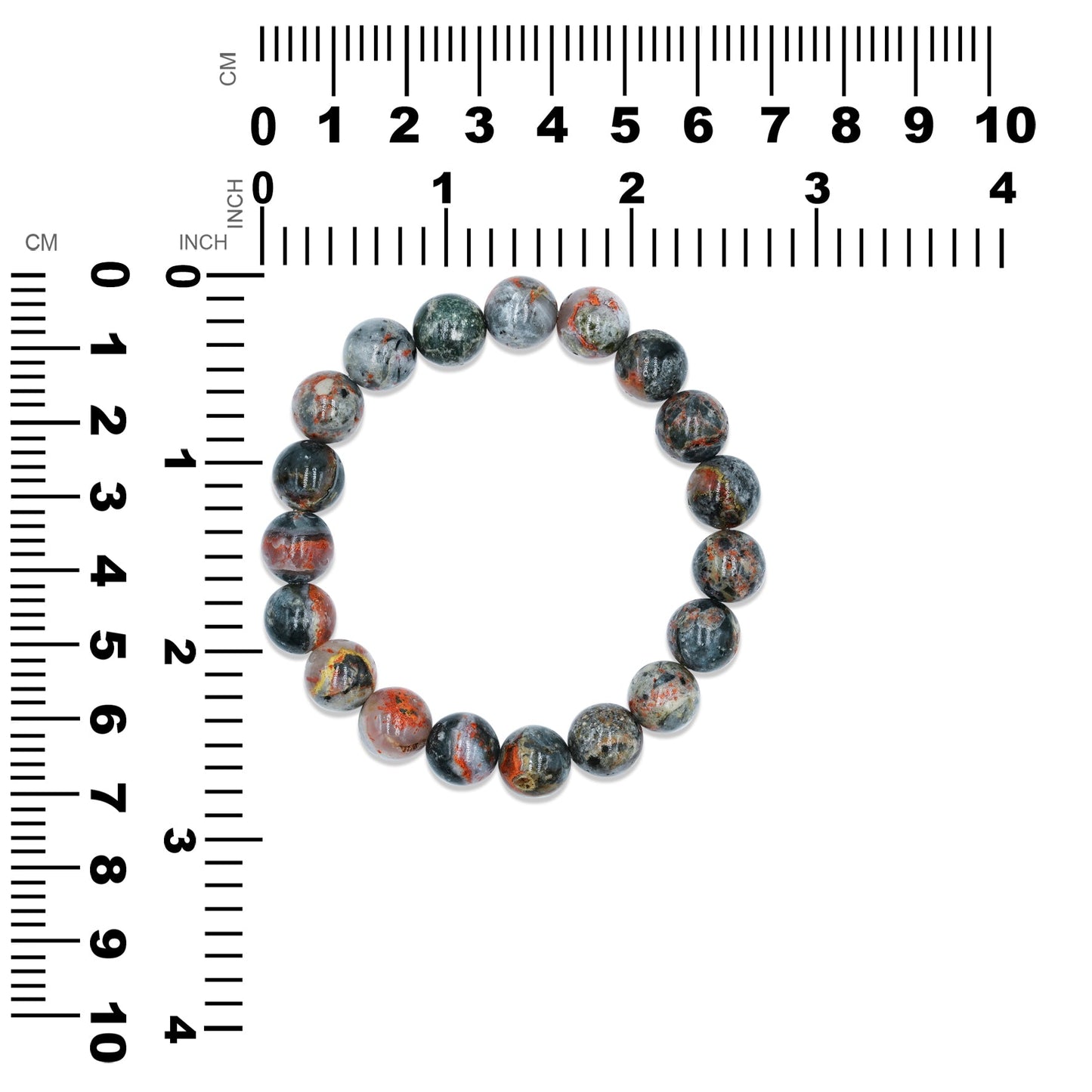 Starborn 10 mm Magma Chalcedony Beaded Elastic Bracelet