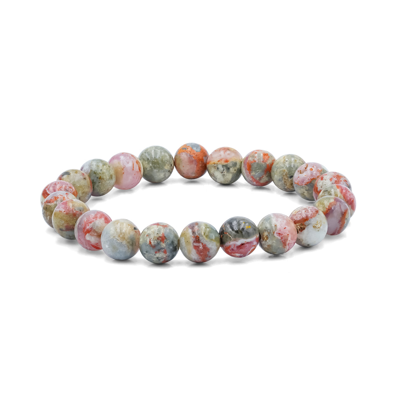 Starborn 10 mm Magma Chalcedony Beaded Elastic Bracelet