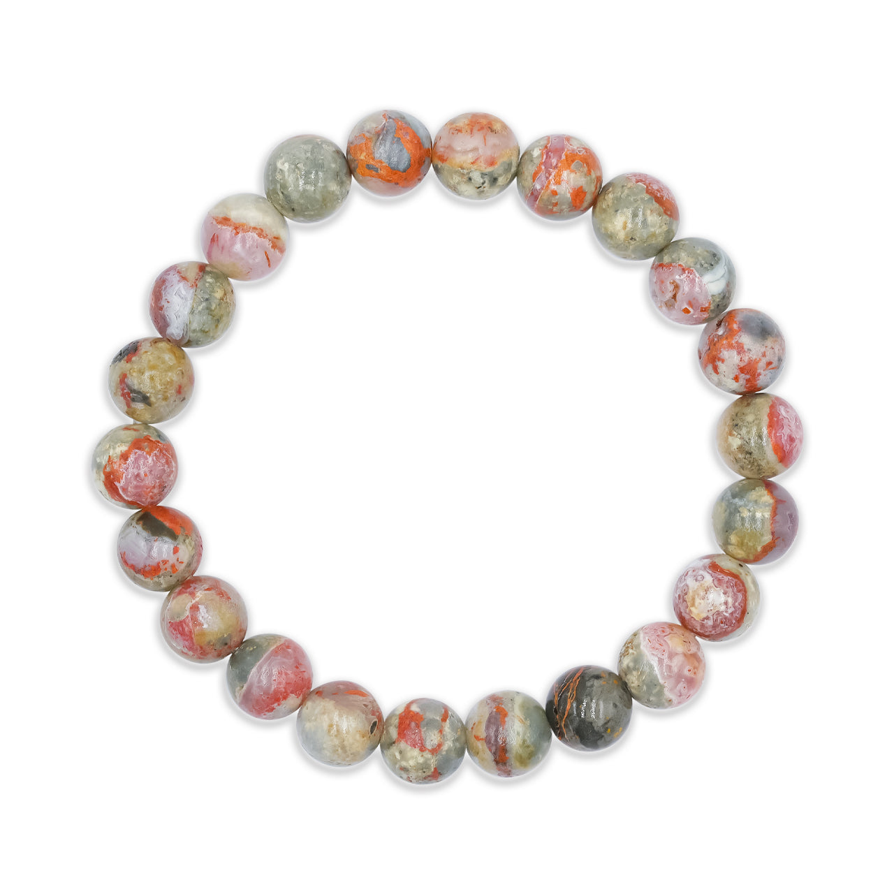 Starborn 10 mm Magma Chalcedony Beaded Elastic Bracelet