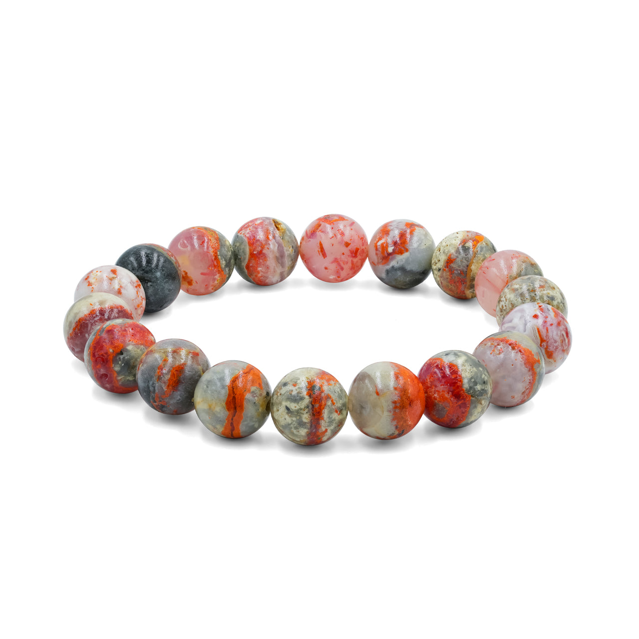 Starborn 10 mm Magma Chalcedony Beaded Elastic Bracelet