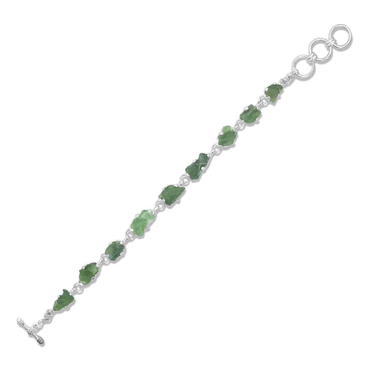 Starborn Genuine Rough Prong Set Moldavite in Sterling Silver