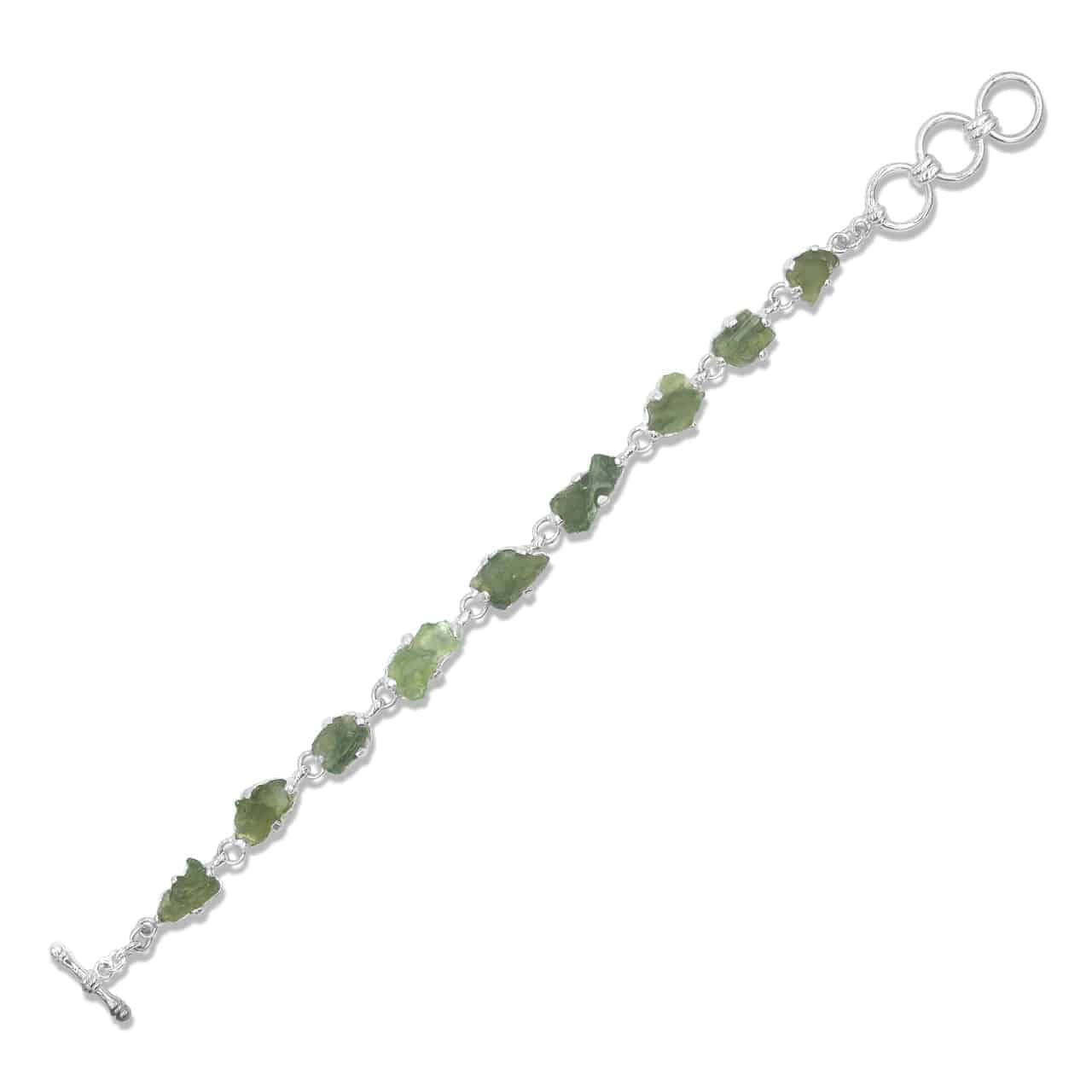 Starborn Genuine Rough Prong Set Moldavite in Sterling Silver