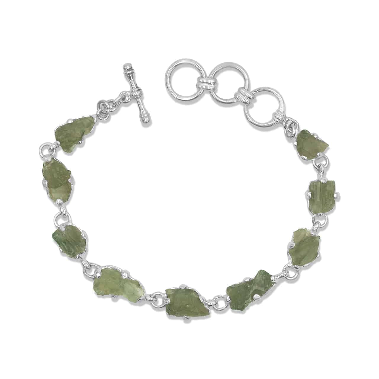 Starborn Genuine Rough Prong Set Moldavite in Sterling Silver