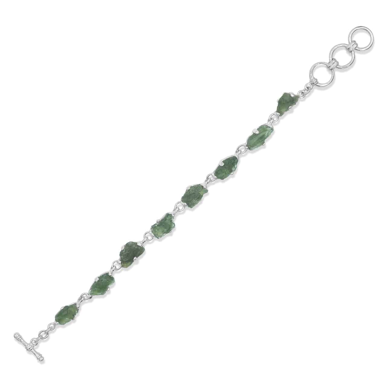 Starborn Genuine Rough Prong Set Moldavite in Sterling Silver