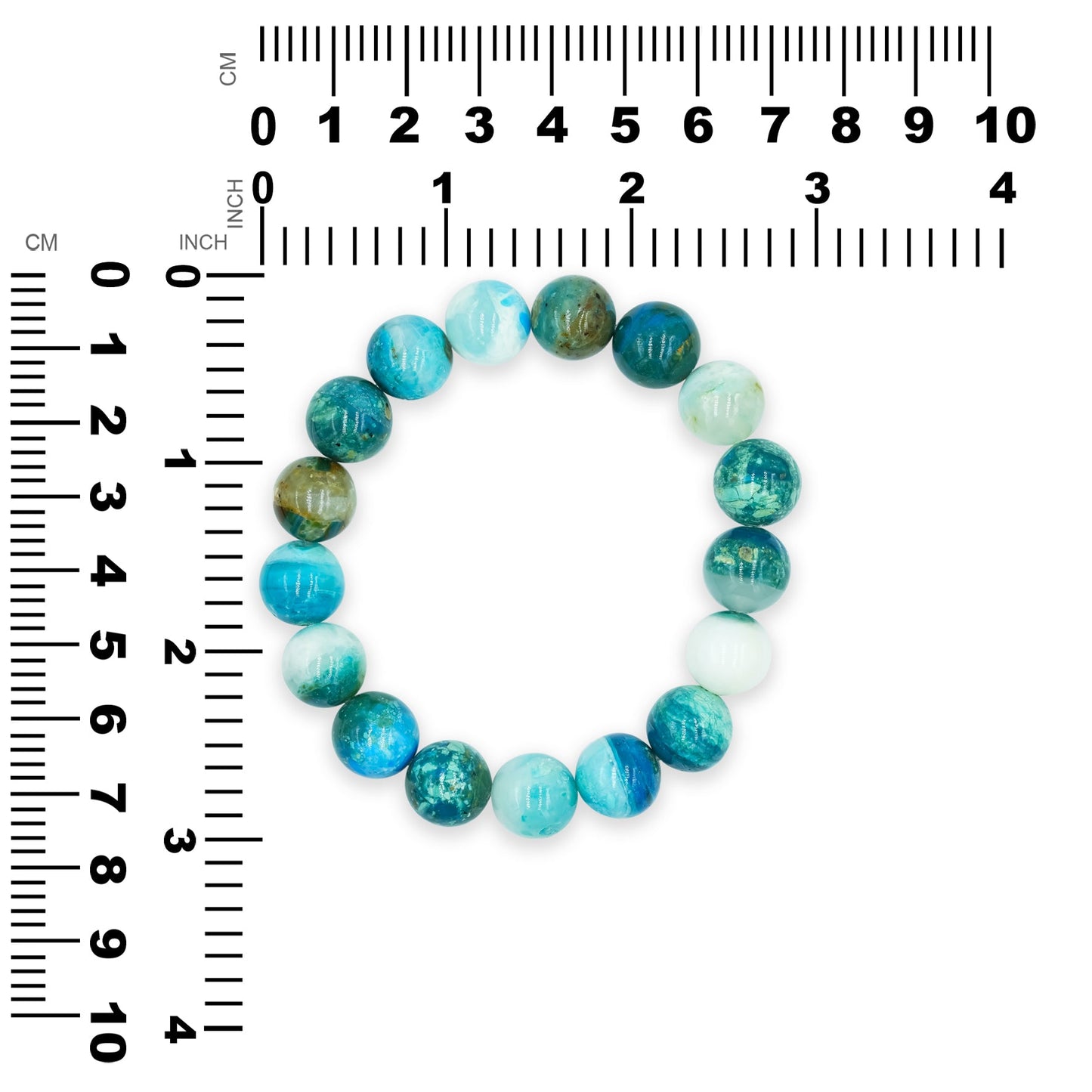 Starborn 12mm Peruvian Blue Opal Beaded Elastic Bracelet