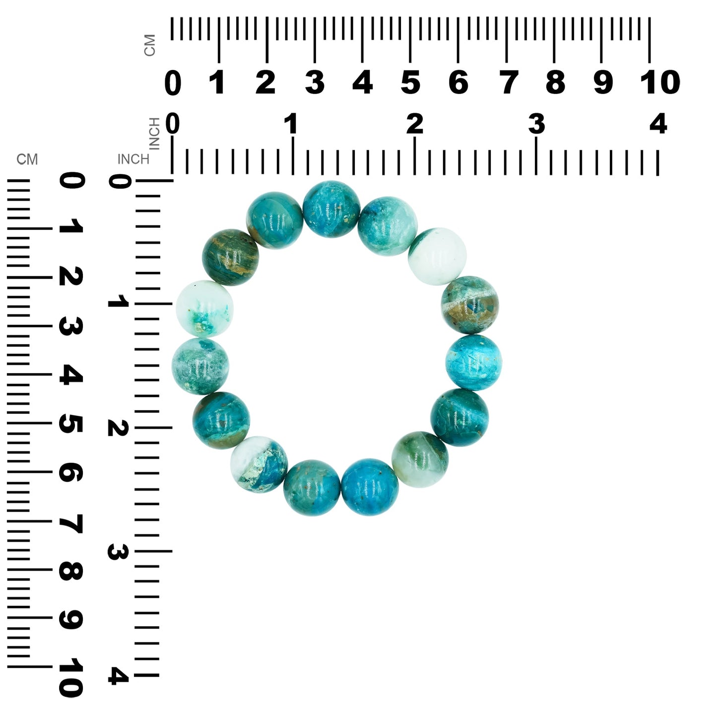 Starborn 12mm Peruvian Blue Opal Beaded Elastic Bracelet