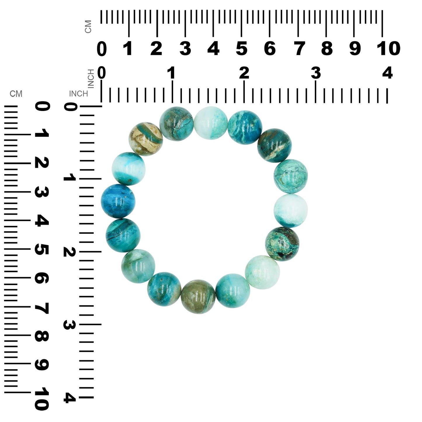 Starborn 12mm Peruvian Blue Opal Beaded Elastic Bracelet