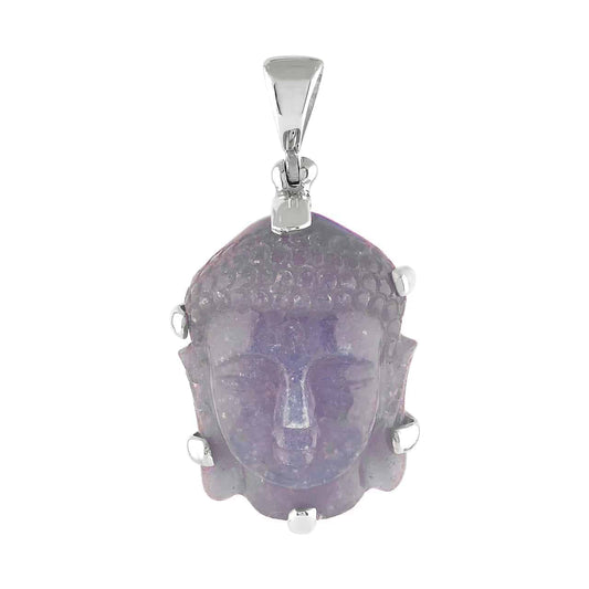 Starborn Purple Chalcedony Buddha Pendant in Sterling Silver